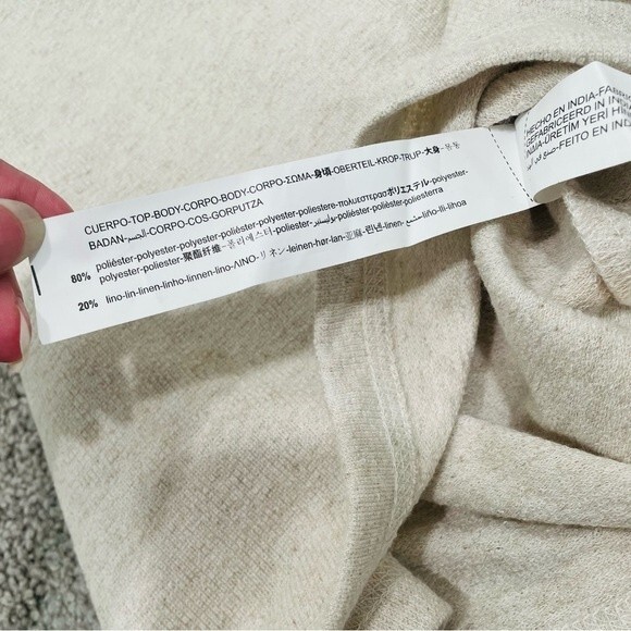 NWT ZARA Cream Linen Blend Square Boxy Sleeveless Top Size L - Picture 9 of 13